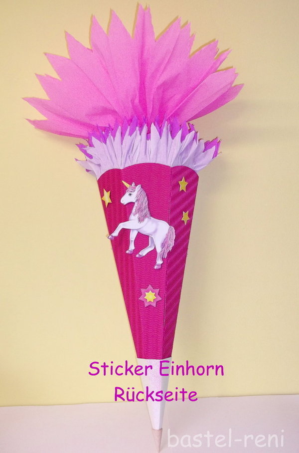 3D-Sticker Tüte "Einhorn" in pink