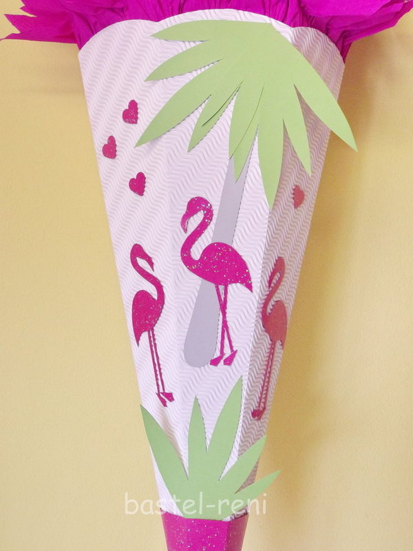 Flamingo weiß - Bastelpackung Schultüte
