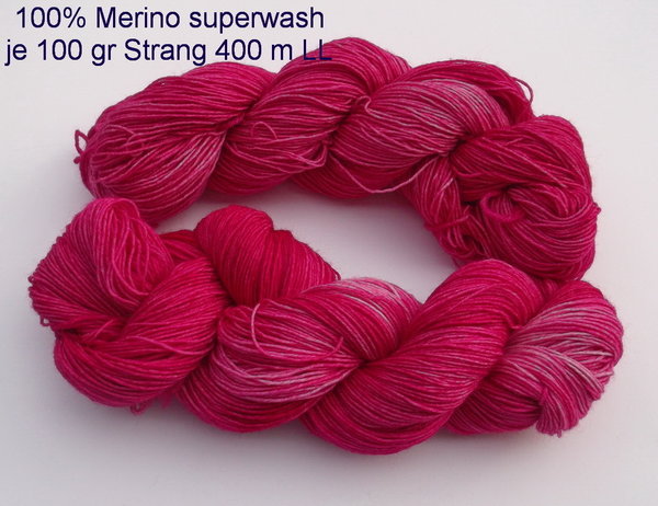 2er Set Wolle (Merino) Handgefärbt pink Tuch